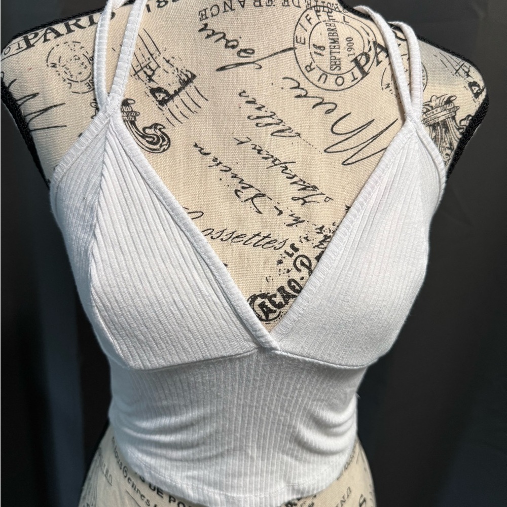 White Ribbed Tank - Picture 2 of 7